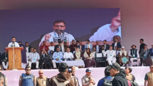 সিলেটে বিএনপির সমাবেশ: মঞ্চে তারেক রহমান