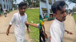 ফের মার খেলেন ‘থানা পুড়িয়েছি’ বলা সেই বৈষম্যবিরোধী নেতা